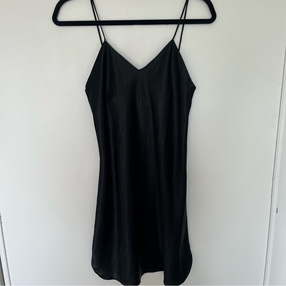 Vintage Black Silk Slip Mini Dress - Picture 4 of 12
